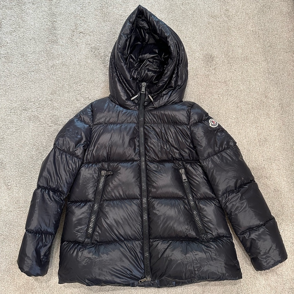 Moncler Black Puffer A-line Size 1. Barely worn, like new!